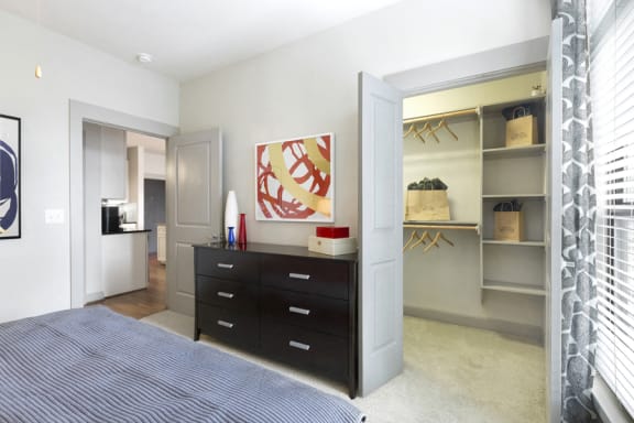 5th Street Commons A1 Model Bedroom w/ Large Closet and Built-ins