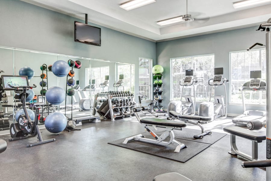 Nolina Flats fitness center with cardio equipment - Austin, TX