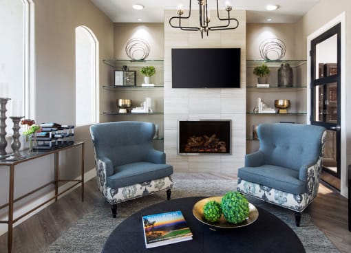 Fireplace Seating l The James Apartments in Rocklin CA 