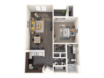 Ocotillo One bedroom floor plan at CHANDLER APARTMENT HOMES, Las Vegas, NV, 89139