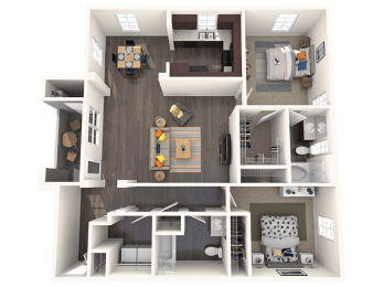 Phoenix Floor Plan at CHANDLER APARTMENT HOMES, Las Vegas, NV