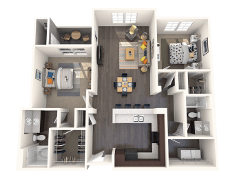 Santana Floor Plan at CHANDLER APARTMENT HOMES, Las Vegas, 89139