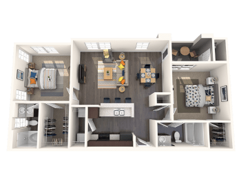 Warner Floor Plan at CHANDLER APARTMENT HOMES, Las Vegas, 89139