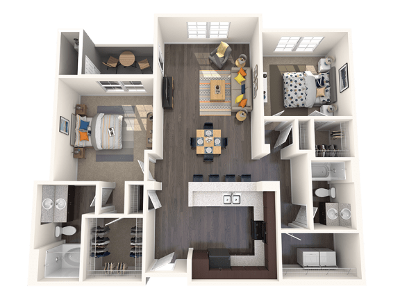 Santana Floor Plan at CHANDLER APARTMENT HOMES, Las Vegas, 89139