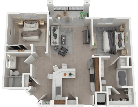 Two Bedroom Floor Plan l Azure Apartments in Sparks NV