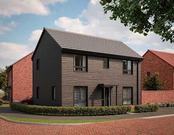 a computer generated image of a brick house