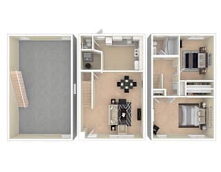 Brookville Townhomes 2 Bedroom with Basement
