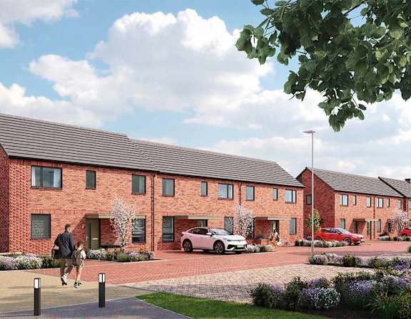 A modern brick house at The Woodlands Apartments, Milton Keynes, MK5 6GS