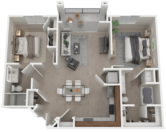 Two Bedroom Floor Plan l Azure Apartments in Sparks NV