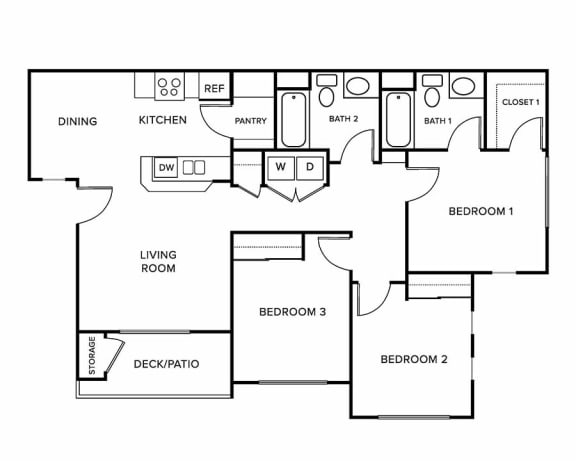 Floor Plan  3 bed 2 bath at RIDGEVIEW BY VINTAGE, Reno, 89512