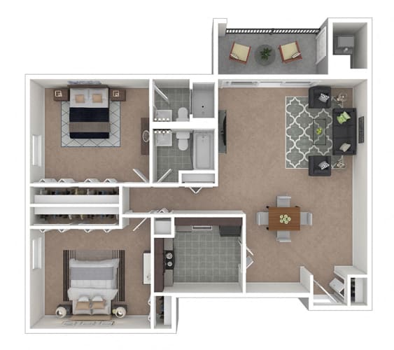 Floor Plan  Carriage Park Apartments 2BD 2BA Floor Plan