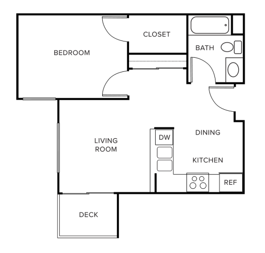 Floor Plan  One bedroom floor plan at VINTAGE AT CITI VISTA, Reno, NV 89512