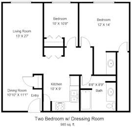 2 Bedroom Apartment Layout Brooke Lane Apartments
