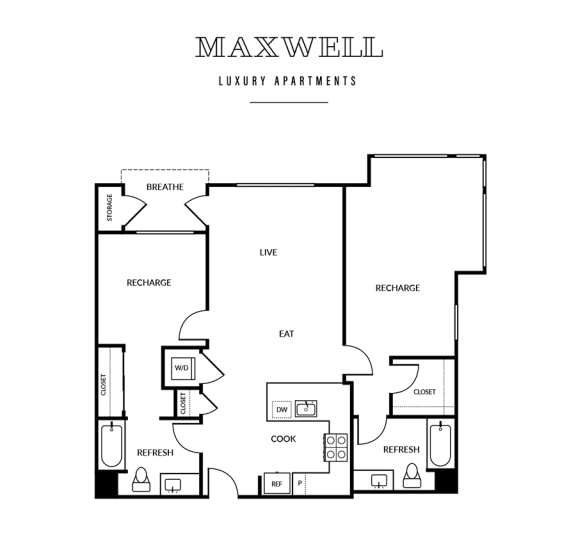 Two bedroom floor plan