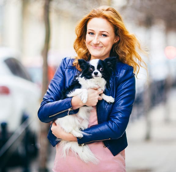 Girl with dog