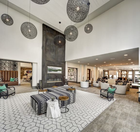the lobby at the preserve apartments