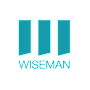 The image shows a logo with three vertical bars and the word "WISEMAN" below it.
