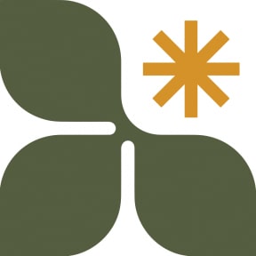 the symbol of a clover with a negative space symbol of an asterisk