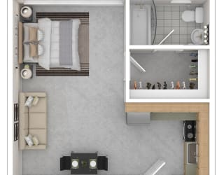 Capital Plaza Apartments Studio ST1 Floor Plan