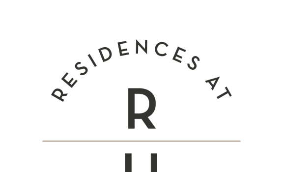 Residences at Herrontown logo with a black background.