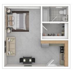 Capital Plaza Apartments Studio ST1 Floor Plan