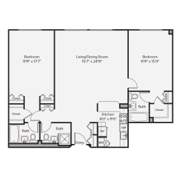 2 bed 2 bath A at 10 West Apartments, Long Beach