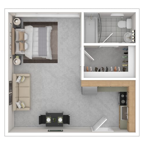 Floor Plan  Capital Plaza Apartments Studio ST1 Floor Plan