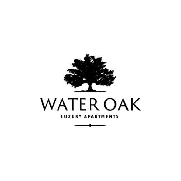 a logo for water oak luxury apartments