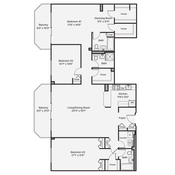 3 bed 3 bath at 10 West Apartments, New York 11561