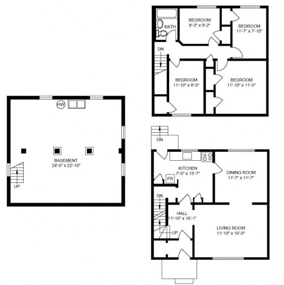 Floor Plan  4 Bedroom Duplex