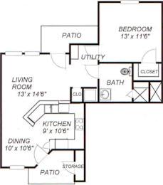  Floor Plan 1 Bedoom