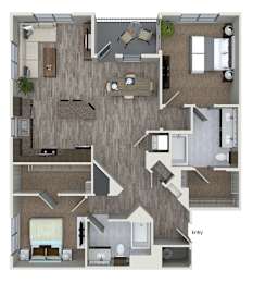 Floor Plan  two bedroom floor plan at 808 west apartments