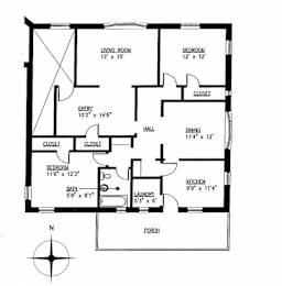  Floor Plan 2 Bedroom - 1 Bathroom