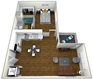 The Roy 1 Bedroom Apartment Type A Floor Plan