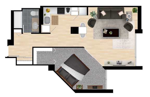Floor Plan A at The Kent, Chicago, Illinois