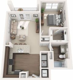 Luxurious 1 bedroom apartment Floor plan
