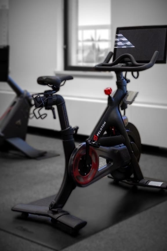 an exercise bike in a gym