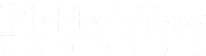 A black background with the words "Platte View Landing" in white.