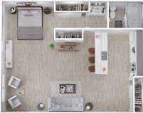Studio Floor Plan with 500 Sq. Ft. at Veranda La Mesa, California, 91942