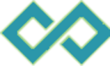 A blue and green abstract image with a black background.