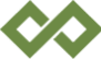 Two brown diamond shapes facing each other.