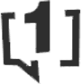 A black and white image of a pair of brackets with numbers inside.