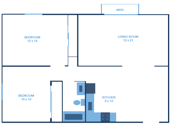  Floor Plan 2 Bedroom Apartments