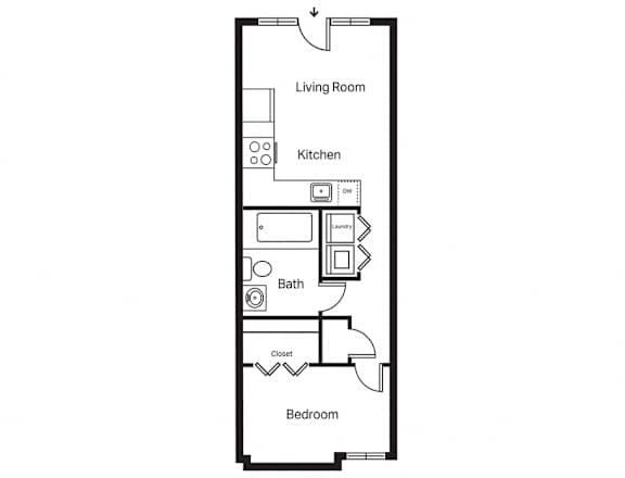 Channel Square Apartments 1 Bedroom Townhome Floor Plan