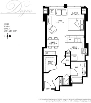 Met Tower Apartments Degas Floor Plans