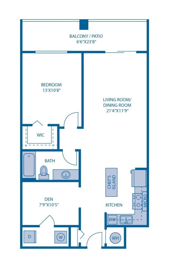 One Bedroom Floor Plan One Bedroom Floor Plan at Horizon at Miramar, Florida, 33025