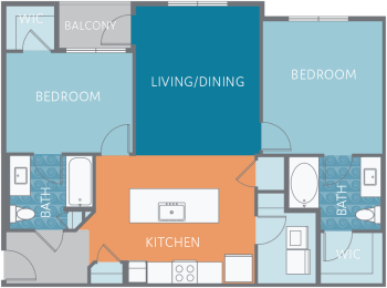 B1-EU Floor Plan at Watermark on Twenty Mile, Parker, CO, 80134