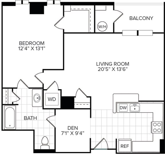 Floor Plan  Cambridge Floor Plan at Wentworth Apartment Homes, North Bethesda