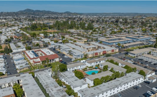 a aerial view of the city at The Arches Apartments, LLC, California