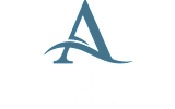 A blue letter A with a swoosh design.